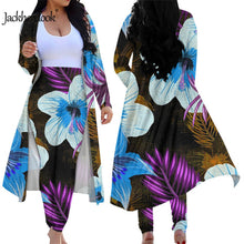 Load image into Gallery viewer, Tropical Hawaiian Floral Print Elegant 2 Piece Cardigan and High Waist Pants Set