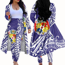 Load image into Gallery viewer, Hawaiian Style Tonga Polynesian Tattoo 2 Piece Cardigan Pant Set for Women
