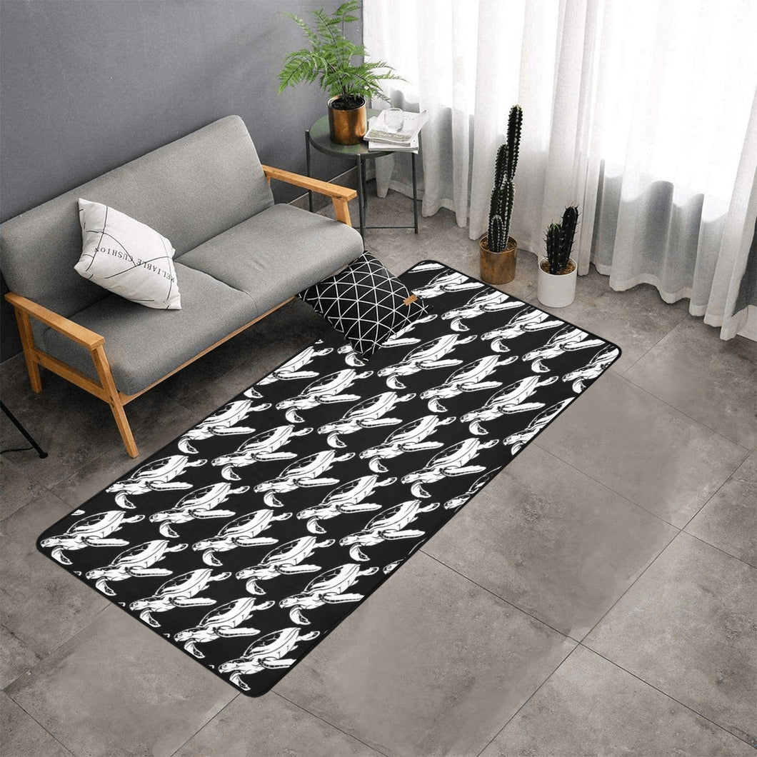 Bluwaii Area Rug with Black Binding 7'x3'3''