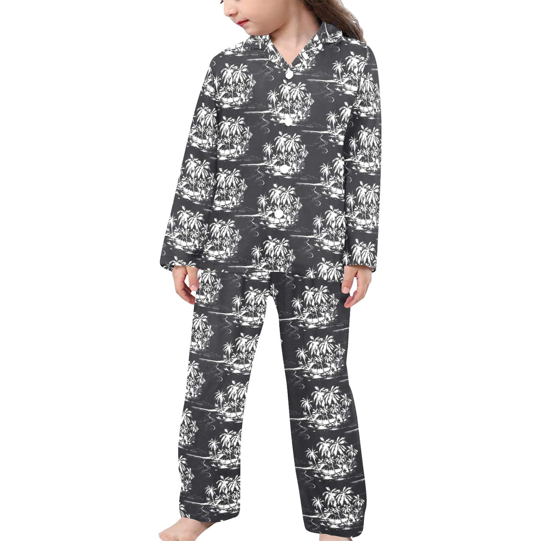 Little Girls' V-Neck Long Pajama Set