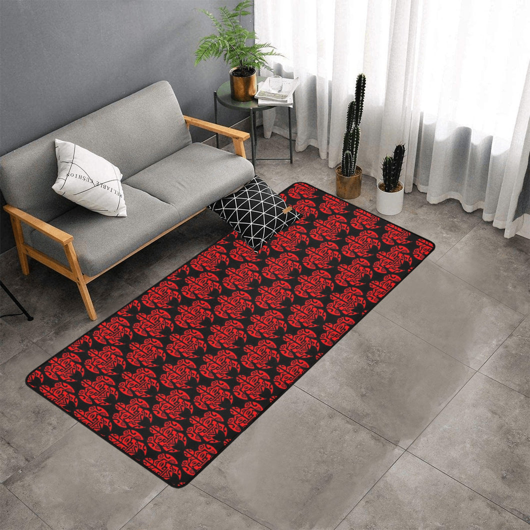 Bluwaii Area Rug with Black Binding 7'x3'3''