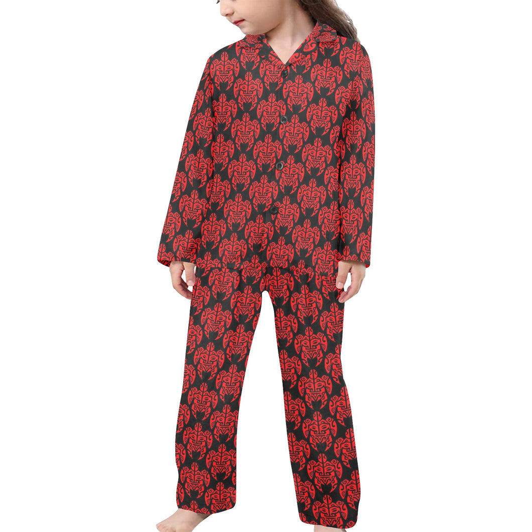 Little Girls' V-Neck Long Pajama Set