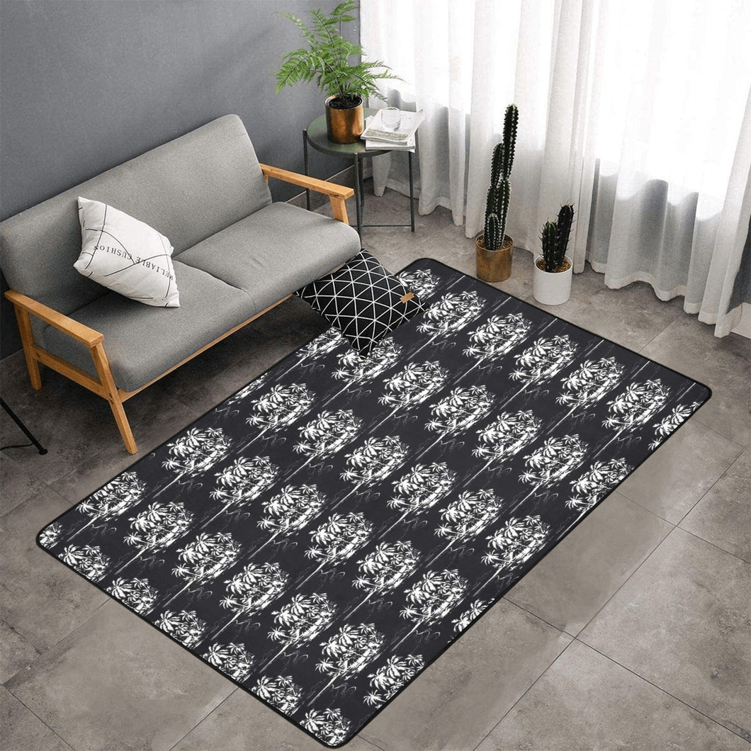 Bluwaii Area Rug with Black Binding 7'x5'