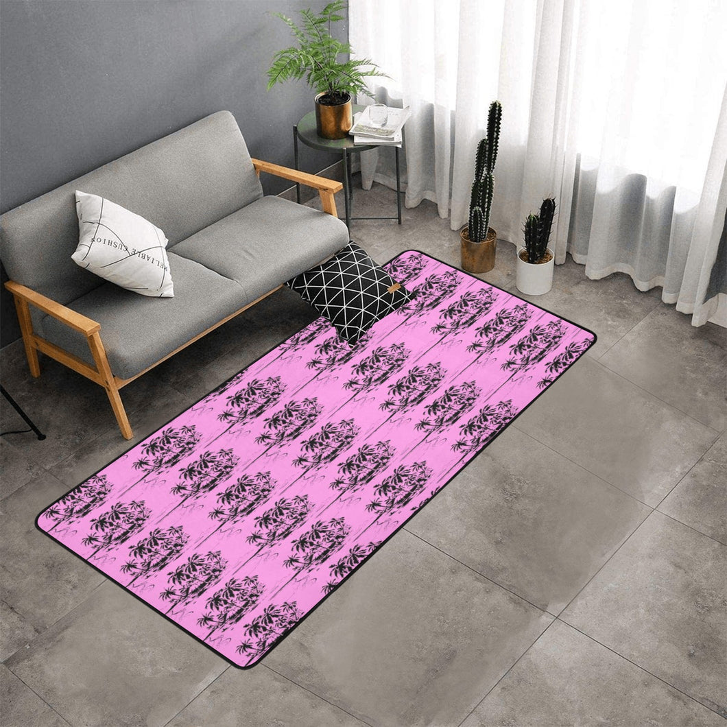 Bluwaii Area Rug with Black Binding 7'x3'3''