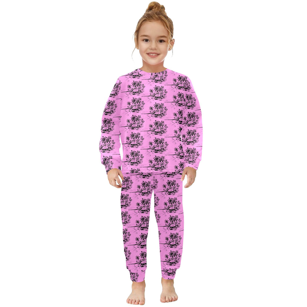 Little Girls' Crew Neck Long Pajama Set
