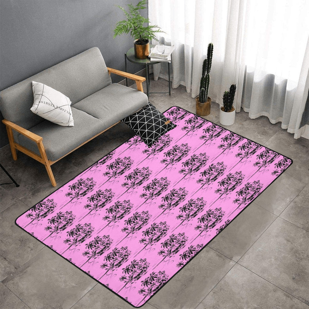 Bluwaii Area Rug with Black Binding 7'x5'