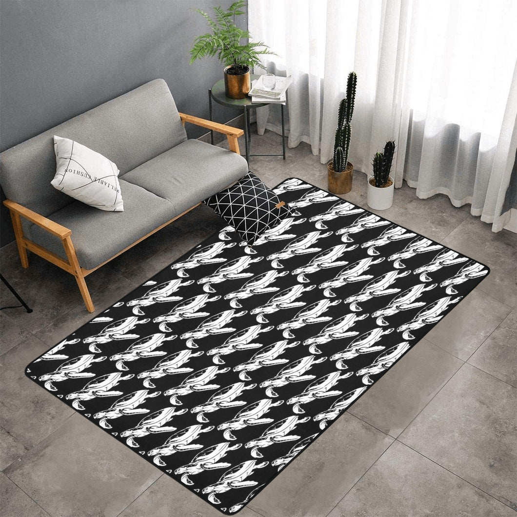 Bluwaii Area Rug with Black Binding 7'x5'