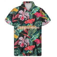 Load image into Gallery viewer, Orchids Hibiscus Leaves Print Tropical Hawaiian Floral Short Sleeved Shirts for Men

