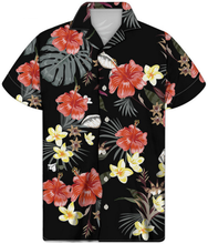Load image into Gallery viewer, Chemise Polynesian Tribal Hibiscus Plumeria Hawaiian Tops Shirts for Men

