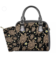 Load image into Gallery viewer, Turquoise Tribal Sea Turtle Hawaiian Shoulder Handbags for Women
