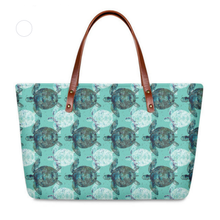 Load image into Gallery viewer, Ladies Handbags Casual Top-Handle Bag Hawaiian Turtle and Flower Pattern Tote Bag
