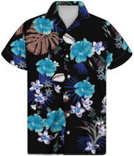 Load image into Gallery viewer, Chemise Polynesian Tribal Hibiscus Plumeria Hawaiian Tops Shirts for Men
