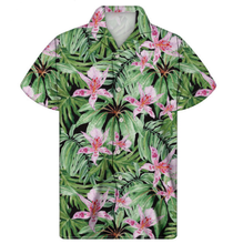 Load image into Gallery viewer, Tropical Hawaiian Floral Design Turn-down Collar Short Sleeve Beach Aloha Shirt
