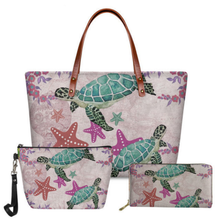 Load image into Gallery viewer, Women Luxury Tote Bags Set Hawaiian Turtle Design Handbag and Purse
