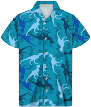 Load image into Gallery viewer, Dinosaur Print Beach Hawaiian Short Sleeve Shirt  for Men

