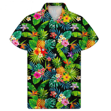Load image into Gallery viewer, Summer Button Down Tropical Fruit Floral Hawaiian Shirt for Men
