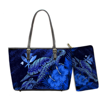 Load image into Gallery viewer, Hawaiian Sea Turtle With Hibiscus Print Shoulder Bag and Purse for Women
