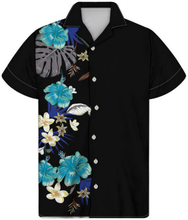 Load image into Gallery viewer, Chemise Polynesian Tribal Hibiscus Plumeria Hawaiian Tops Shirts for Men
