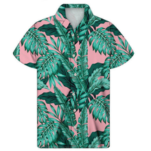 Load image into Gallery viewer, Men's Tropical Floral Leaves Cuban Guayabera Summer Hawaiian Short Sleeve Button Down Shirts
