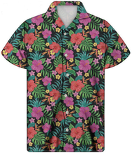 Load image into Gallery viewer, Tropical Floral Hawaiian Design Short Sleeve Shirt for Men
