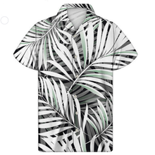 Load image into Gallery viewer, Men's Tropical Floral Leaves Cuban Guayabera Summer Hawaiian Short Sleeve Button Down Shirts
