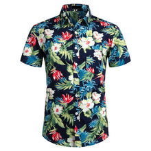 Load image into Gallery viewer, Palm leaf Print Shirt Summer Pocket Men's Hawaiian Casual Aloha Shirts
