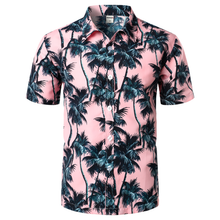 Load image into Gallery viewer, Palm Tree Printed Short Sleeve Aloha Hawaiian Short Sleeve Shirt
