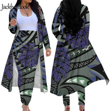 Load image into Gallery viewer, Women's 2 Piece Outfits Hawaiian Tropical Print Autumn Long Sleeve Cardigan Skinny Bodycon Pants Set
