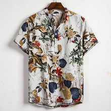 Load image into Gallery viewer, Men's Casual Breathable Thin Tropical Floral Print Short Sleeve Hawaiian Shirt for Men
