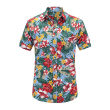 Load image into Gallery viewer, Floral Men&#39;s Short Sleeve Beach Hawaiian Cotton Shirts
