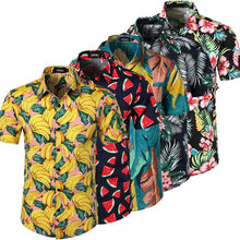 Load image into Gallery viewer, Fruit Floral Printed Blouse Hawaiian Short Sleeve Shirt for Men

