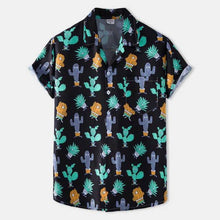Load image into Gallery viewer, Button Down Funny Cactus Print Hawaiian Summer Short Sleeve Shirts for Men
