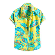Load image into Gallery viewer, Green Leaf Print Short Sleeve Turn Down Collar Hawaiian/Aloha Shirt
