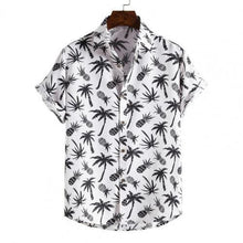 Load image into Gallery viewer, Summer Casual Stripes/Tree Printed Short Sleeve Hawaiian Shirt for Men
