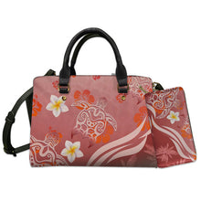 Load image into Gallery viewer, Polynesian Sea Turtle Print Clutch Purse Hawaiian Plumeria Pattern Handbag
