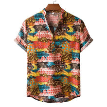 Load image into Gallery viewer, Men's Casual Retro Loose Cotton Linen Shirts Summer Short Sleeve Aloha Shirt
