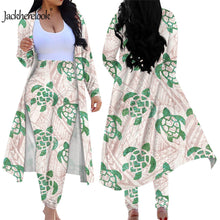 Load image into Gallery viewer, Tropical Polynesian Turtle Pattern Spring Autumn Elegant 2 Piece Outfits
