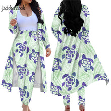 Load image into Gallery viewer, Tropical Polynesian Turtle Pattern Spring Autumn Elegant 2 Piece Outfits
