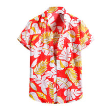 Load image into Gallery viewer, Tropical Leaf Print Short Sleeve Aloha Shirt for Men
