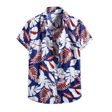 Load image into Gallery viewer, Tropical Leaf Print Short Sleeve Aloha Shirt for Men
