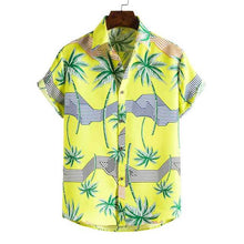 Load image into Gallery viewer, Men's Summer Short Sleeve Palm Tree Printed Button Down Aloha Shirts
