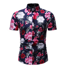 Load image into Gallery viewer, Summer Palm Tree Print Beach Hawaiian Slim Fit Shirt for Men
