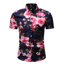 Load image into Gallery viewer, Summer Palm Tree Print Beach Hawaiian Slim Fit Shirt for Men
