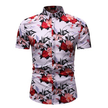 Load image into Gallery viewer, Summer Palm Tree Print Beach Hawaiian Slim Fit Shirt for Men
