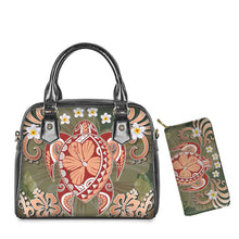 Load image into Gallery viewer, Tropical Hawaiian Sea Turtles Pattern PU Leather Crossbody Messenger Bag Sets
