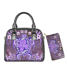 Load image into Gallery viewer, Tropical Hawaiian Sea Turtles Pattern PU Leather Crossbody Messenger Bag Sets
