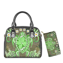Load image into Gallery viewer, Tropical Hawaiian Sea Turtles Pattern PU Leather Crossbody Messenger Bag Sets
