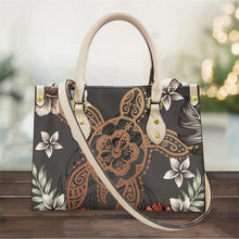 Load image into Gallery viewer, Hawaiian Hibiscus Flower with Tattoo Sea Turtle Tribal Printed Handbag
