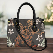 Load image into Gallery viewer, Hawaiian Hibiscus Flower with Tattoo Sea Turtle Tribal Printed Handbag
