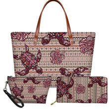 Load image into Gallery viewer, Hawaiian Sea Turtle Pattern 3pcs Set Handbag And Purse for Women
